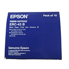 Lot Of 10 Genuine Epson ERC-43 B Black Ribbon Cartridge TM-U120 M-U110 picture