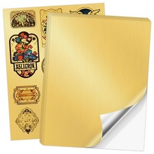 60 Koala Brushed Gold Vinyl Sticker Paper for Inkjet & Laser Printers Waterproof picture