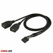 Xiwai 10 Pin Motherboard Female Header to Dual USB2.0 Female Adapter Cable 50cm picture