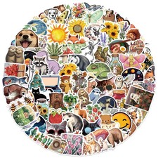 100Pcs Nature Stickers, Forest Woodland Jungle Aesthetic Multicolor  picture