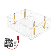 Acrylic Transparent Enclosure Case House With Cooling Fan For Orange Pi 5 Plus m picture