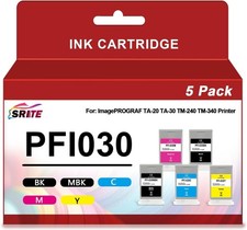 SRITE 5-Pack Ink Cartridges [BCMY+Matte Black] [Compatible with Canon] PFI030 BN picture