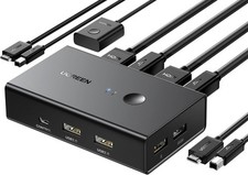 Elegant HDMI KVM Switch 2 PCs with 4 USB Ports - Easy Push Button Control picture