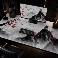 Japanese Ink Wash Cherry Blossom 3XL Extended Desk Mat 48x24 Inch Mouse Pad picture