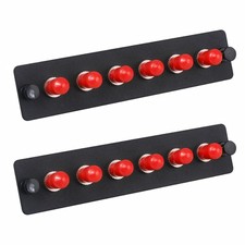Duogalia 2-Pack 6 Simplex ST Fiber Patch Panel with Simplex Singlemode Red ST... picture