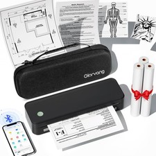 Portable Inkless Wireless Thermal Printer for Travel, Bluetooth, 8.5x11 Paper, C picture