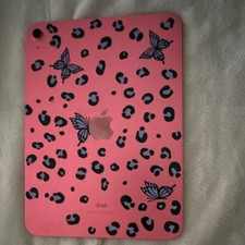 Apple iPad Tablet Pink with Butterfly & Leopard Print Stickers picture