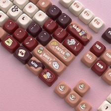 125-Key MOA PBT Keycap Set Coffee Theme Dye-Sub for Mechanical Keyboard picture