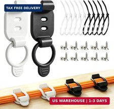 10 Sets Adjustable Cable Management Clips, Self Adhesive Cord Organizer with Ela picture
