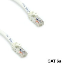 Kentek White 7ft Cat6A UTP Cable 24AWG 600MHz RJ45 Ethernet Router Pure Copper picture