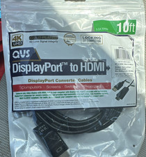 QVS DisplayPort Male to HDMI Male Conversion Cable 10 ft Black DPHD-10 picture