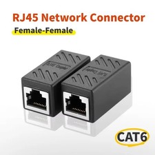 2X RJ45 Inline Coupler for Cat7 Cat6 Cat5e Cat5 Ethernet Cable Extender Adapter picture