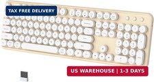 Colorful Wireless Bluetooth Keyboard (White Milk-Tea) picture
