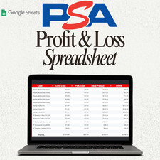 PSA Graded Card Profit and Loss Google Spreadsheet w/ Automatic Calculations picture