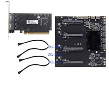External PCI-E PLX88096 PCIe-4.0 Expansion Quad Card GPU SFF-8654 TO 5*PCIE picture
