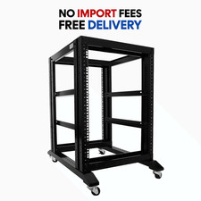 15U 4 Post Open Frame Server Rack 19” – 24” Deep Steel Data & Audio Network Rack picture