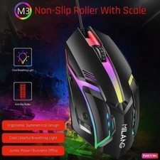 MILANG M3 Wired Optical Gaming Mouse RGB LED, Ergonomic, 3-Button Black picture