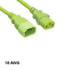 [10X] Green 10' Standard Power Extension Cord IEC-60320 C13/C14 18AWG 10A/250V picture