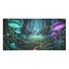 Enchanted Forest Mushroom Gaming Mouse Pad XXL Extended Desk Mat 36x18 Non-Slip picture