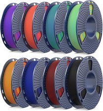 8 Pack 1.75mm Matte PLA 3D Printer Filament 250g Spools Dual Color Bundle picture