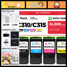 High-Yield Toner Cartridge Set 4-Pack for Xerox C310 C315 Color Printers - Black picture