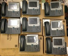 LOT OF 8 Cisco CP-7975G VOIP Office Phone W/ Adjustable Stand&Handset (No Cords) picture
