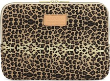 Canvas Fabric Sleeve for 14.1 Inch Laptops - KY-03 Brown Leopard Print picture
