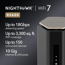NETGEAR NIGHTHAWK TRI-BAND WIFI 7 ROUTER - BLACK/SILVER picture