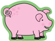 SHAPES ETC. 50 Shts Pig Large Notepad 5inx7in Barnyard Animals Cute Pink  picture