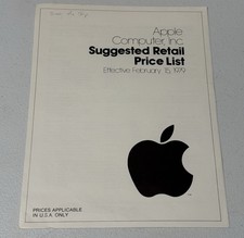 Apple Computer Print February 1979 Suggested Retail Price List Vintage Nice picture