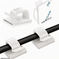150pc 3M Adhesive Cable Clips White Wire Organizer Cord Holder Wall Desk Car 150 picture