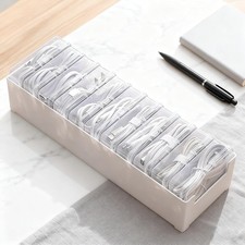 11 Grid Clear Cable Organizer Box with Switch for Desktop Cord Storage picture