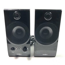 Insignia Desktop Computer Wired  Speakers Set & Power Cord 6-1/2” Tall Black picture