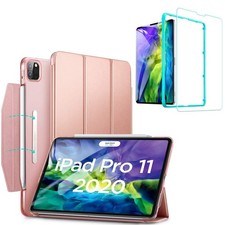 Trifold Smart Case for iPad Pro 11 2020 w/ Screen Protector - Rose Gold picture