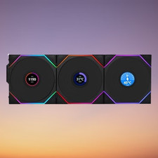 Lian Li UNI Fan TL LCD Wireless 120 Triple Pack-12TLLCD1W3B, Black picture
