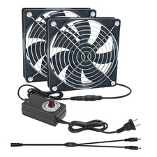 2 X 120Mm Computer Fan with AC Plug 110V 220V Powered 2X120Mm Set picture