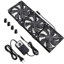 Dual Ball 3 x 120mm Computer Fan W/ AC Plug DC 12V Server Fans Baseboard Booster picture