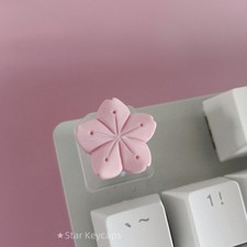 Sakura Artisan Resin Keycap Handmade Custom MX Cherry Mechanical Keyboard picture