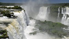 Landscape nature waterfall river iguazu falls brazil Custom Gaming Mat Desk picture