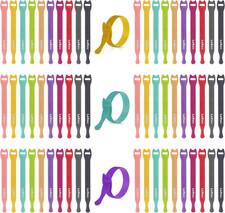 Cable Ties, 60 PCS 8 Inch Fastening Cable Straps, Reusable Hook and Loop Straps picture