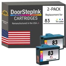 DoorStepInk Compatible Ink Cartridge for Lexmark 83 Color Twin Pack-USA picture