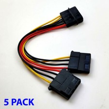 4-Pin Molex Male Female Y Splitter Adapter PSU Power Supply Computer Cable 5-PK picture