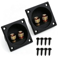 OZXNO 2PCS Square 2-Way Speaker Box Terminal Cup with Banana Plugs Black picture