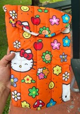 BAGGU HELLO KITTY ORANGE PUFFY QUILTED LAPTOP SLEEVE BAG picture