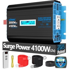 GIANDEL 2000 Watt Pure Sine Wave Power Inverter 12V DC to 120V AC,4100W Max picture