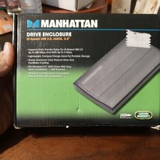 NEW Manhattan 130042 Drive Enclosure with Built-in USB Cable 2.0 Enc 2.5in SATA picture