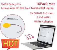 10PCS CR2032 Battery Wire 2 Pin Motherboard BIOS CMOS Battery With 2 Wire CABLE  picture