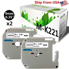2 PACK MK221 MK-221 Label Tape Used for P-touch PT-70 PT-70BBVP(Black on White) picture