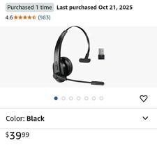 Mono Wireless Headset  USB-A - Black picture