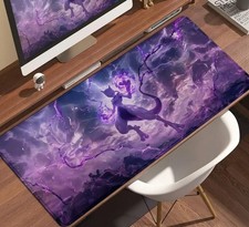 Mewtwo Storm Purple Lightning Pokemon Extended Gaming Desk Mat Mouse Pad picture